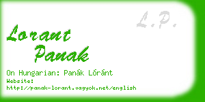 lorant panak business card