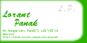 lorant panak business card